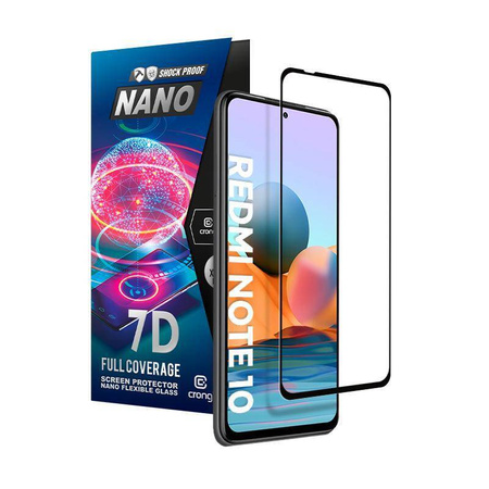 Crong 7D Nano Flexible Glass - Niepękające szkło hybrydowe 9H na cały ekran Xiaomi Redmi Note 10 5G