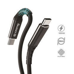 Crong Armor Link - 100W 5A USB-C to USB-C braided cable 200cm (black)