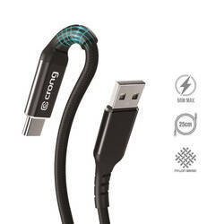 Crong Armor Link - 60W 3A USB-A to USB-C braided cable 25cm (black)