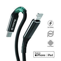 Crong Armor Link - MFi cable from USB-C to Lightning braided 150cm (black)