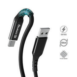 Crong Armor Link - 60W cable from USB-A to USB-C braided cable 150cm (black)